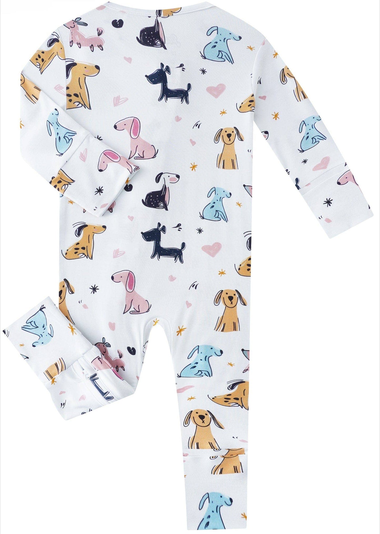PoshTOT Little Dog Bamboo Baby Convertible Zippy Romper