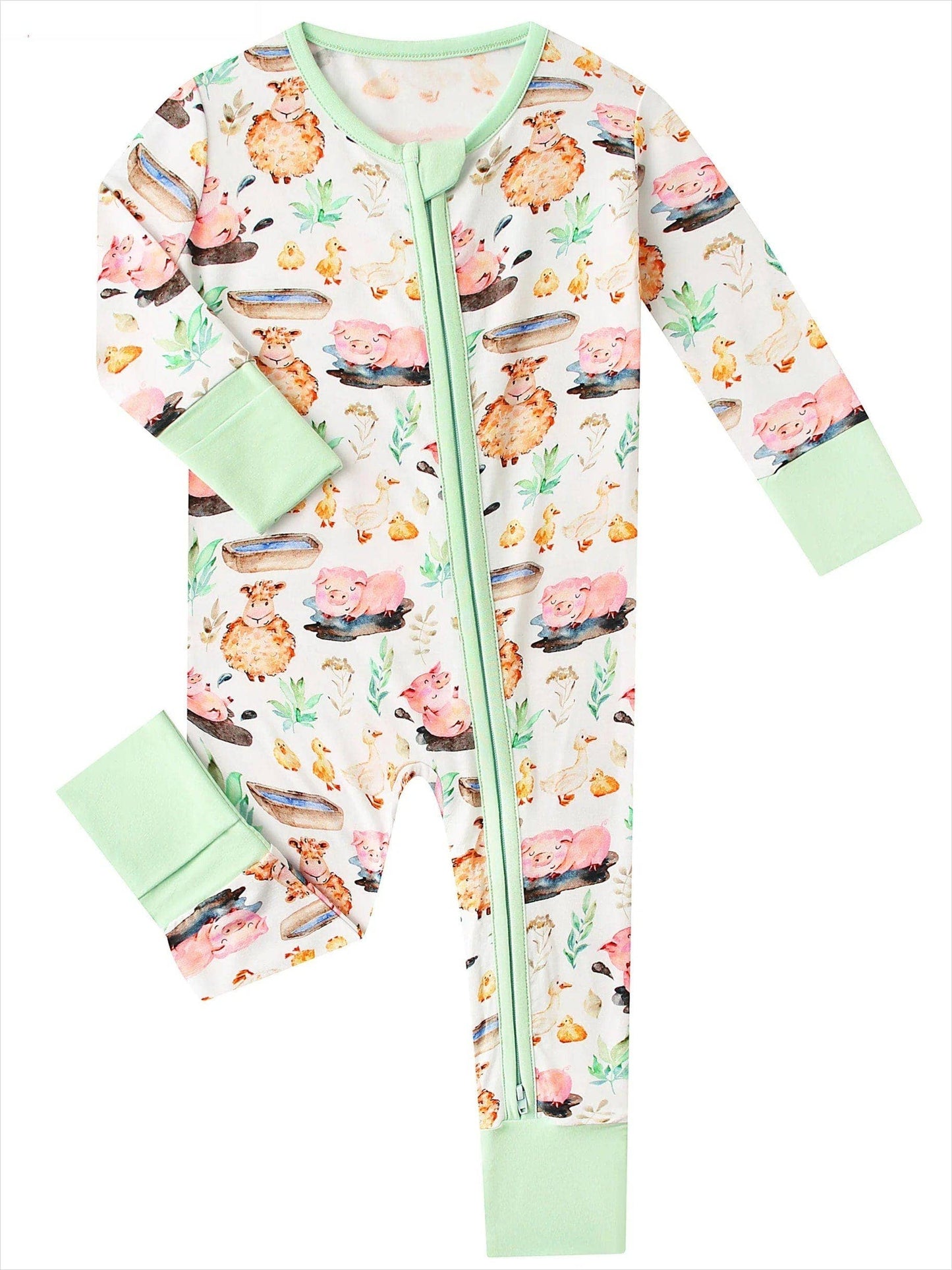 Farmyard Fun Bamboo Baby Convertible Zippy Romper
