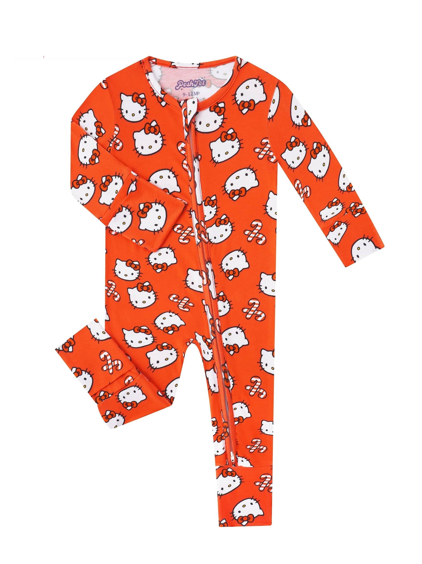 Posh TOT Sanrio Hello Kitty Merry Holiday Bamboo Baby Convertible Zippy Romper