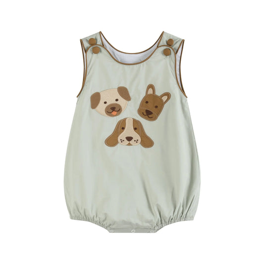 Boy Dog Applique Bubble Romper