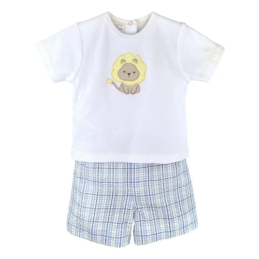 Boy Lion Applique Shirt & Short Set